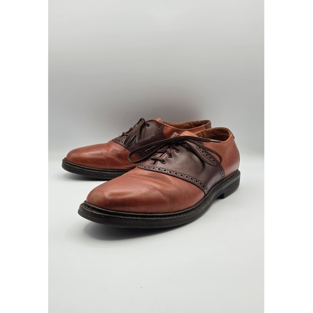Allen Edmonds Shelton Men 9.5 B Brown Leather Saddle Oxford USA 6058